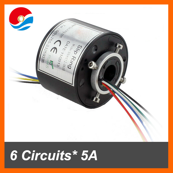 Through12.7mm Conductors 380VAC 600Rpm Through hole Slip Rings 6 wires/wires 5 current