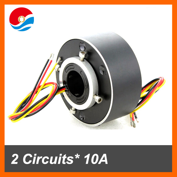 导电滑环2线10与钻孔直径25.4毫米的通过滑环