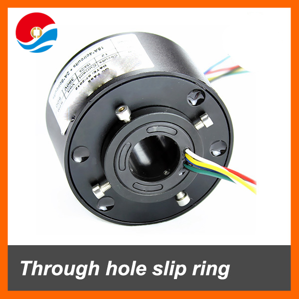Industrial slip ring 6 circuits signal/2A of bore size 25.4mm through hole slip ring