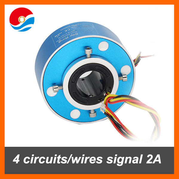 Through bore slip ring 2 circuits 10A+2 circuits 2A with hole size 25.4mm