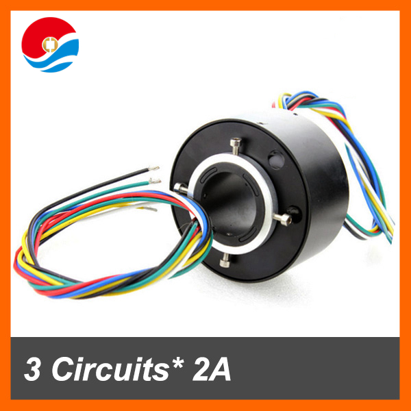 滑环转子3 cicuuits /电线与钻孔直径1.5”(38.1毫米)信号通过滑环