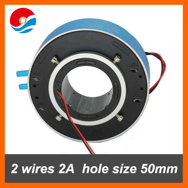 Rotary joint/through hole slip ring 2 wires 2A with bore size 50mm