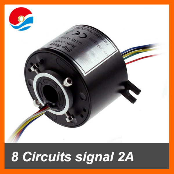 Rotary joint 6 wires/circuits signal 2A with bore size 12.7mm through hole slip ring
