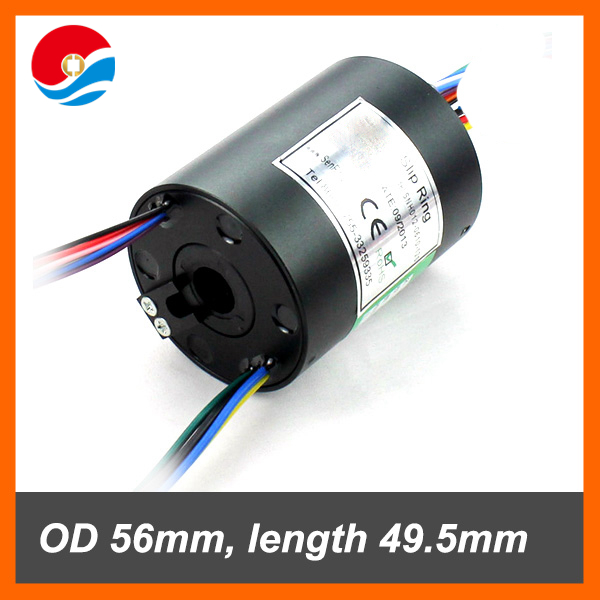 Power electrical rotary joint 12.7mm hole size 6 circuits 10A+4 circuist signal 2A of through hole slip ring