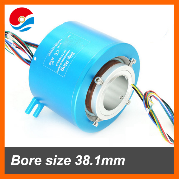 High speed 5000RPM rotary joint slip ring with 6 wires bore size 38.1mm
