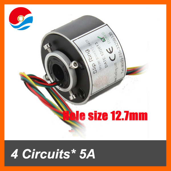 Hot selling slip ring SNH012 with 4 wires/circuits 5A through bore slip ring
