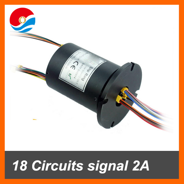 Electrical swivel connector 18 signal wires/circuits contact 2A of through hole 12.7mm slip ring with flange
