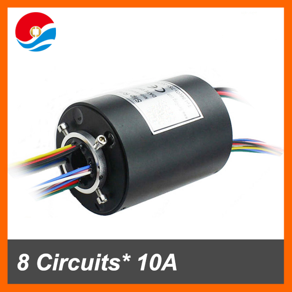 Slip ring rotating connector 8 wires/circuits 10A of hole size 12.7mm