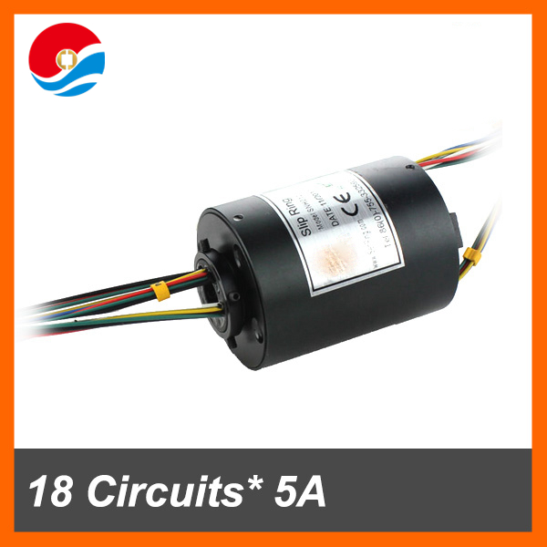 Through hole slip ring connector 18 circuits/wires each 5A of bore size 12.7mm