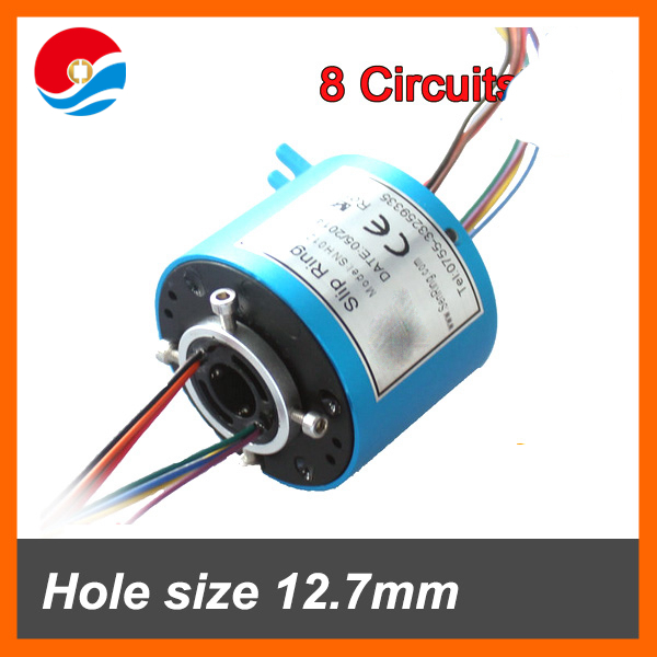 Aluminum alloy of Mini bore size 12.7mm with 8 wires/conductor 5 A of throug hole slip ring
