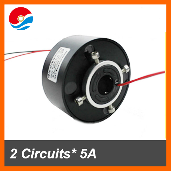 Electric swivel 380VAC 600Rpm 2 circuits 5A of through hole slip ring inner size 12.7mm
