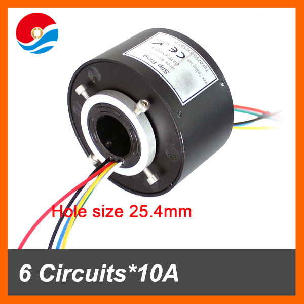 Slip ring assembly 6 wires/circuits 10A with bore size 25.4mm