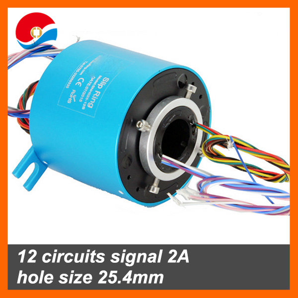 Rotary joint 12 wires/circuits hole size 25.4mm slip ring