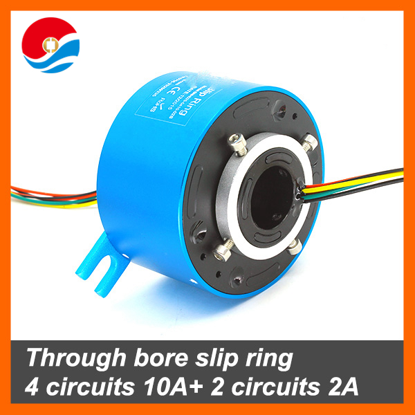 Through bore slip ring 2 circuits 10A+2 circuits 2A with hole size 25.4mm