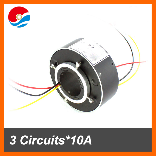 Electrical rotary joint 3 circuits 10A with inner size 38.1mm of through bore slip ring