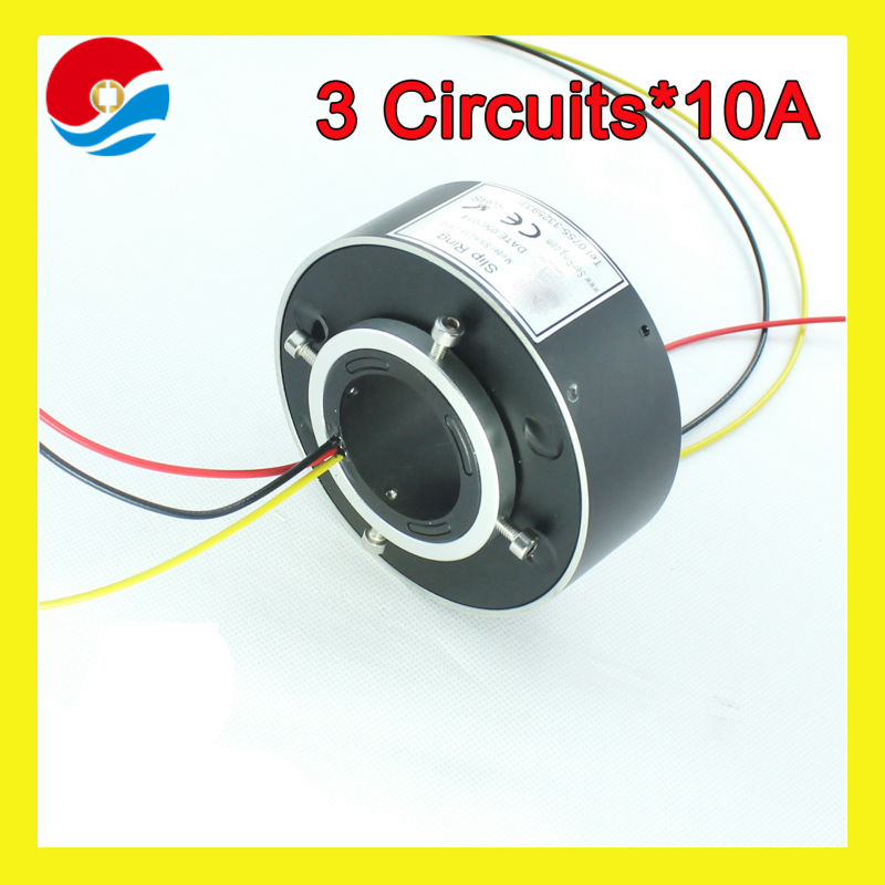 Electrical rotary joint 3 circuits 10A with inner size 38.1mm of through bore slip ring