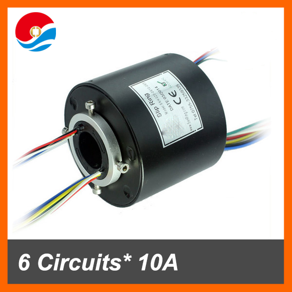 hole size 1.5''(38.1mm) with 6 circuits 10A+6 circuits signal 2A through hole slip ring