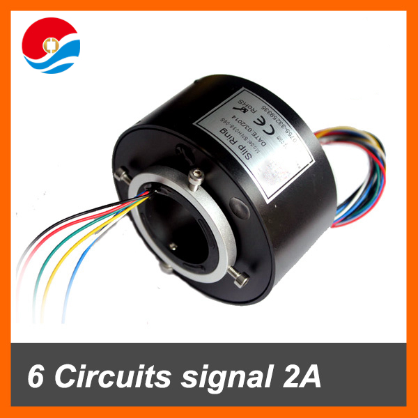 through hole Slip Ring 6 circuits signal 2A with bore size 38.1mm(1.5'')