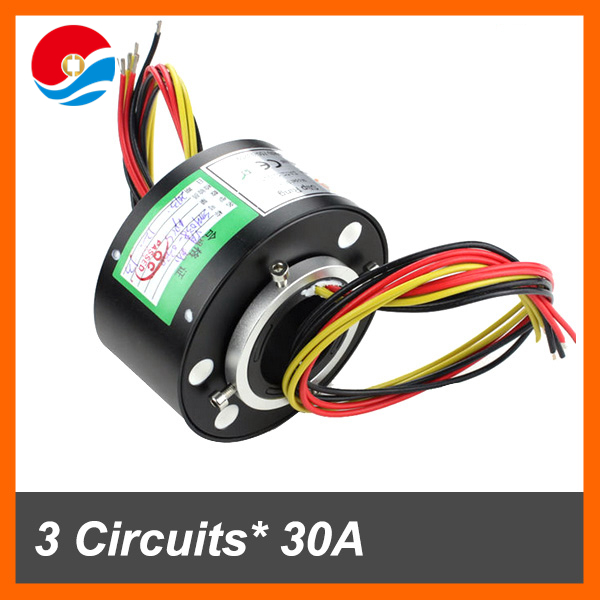 Conductive 3 circuits 30A with through hole Slip Ring inner size 38.1mm