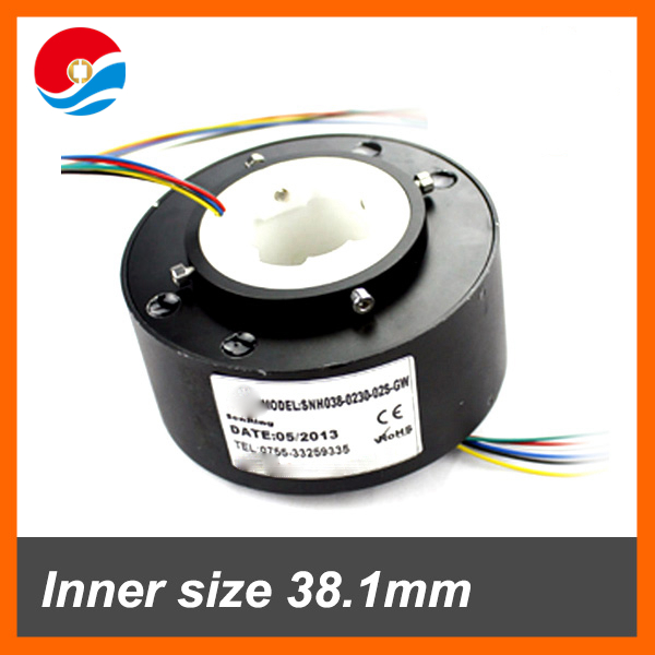 Rotating aluminum alloy hole size 38.1mm large current 30A of through bore slip ring