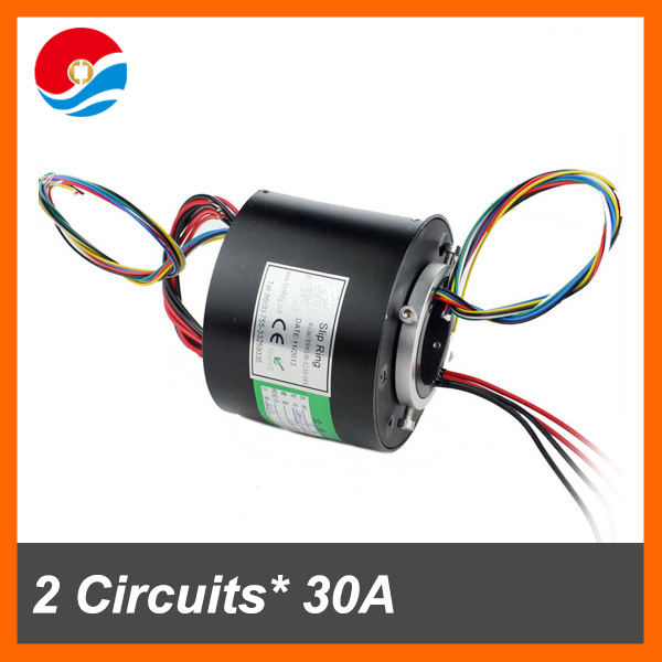 Slip ring ac motor 30A with 2 circuits/wires 38.1mm of through hole slip ring