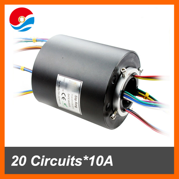 AC generator electric swivel slip ring 20 wires contact 10A of through hole slip ring
