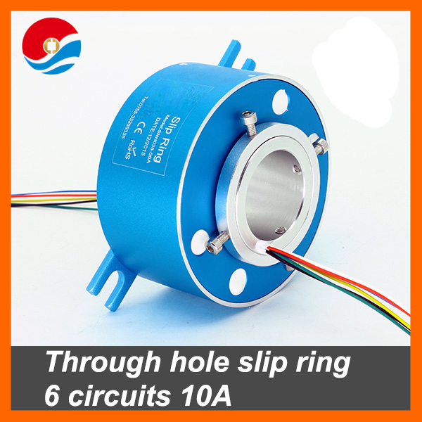 Through hole slip ring 6 circuits 10A, bore size 38.1mm