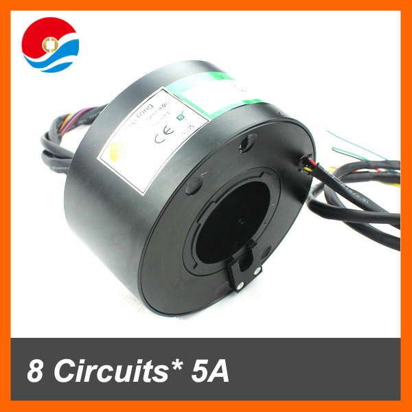 8 wires contact each 5A/10A of through hole/bore slip ring inner size 50mm