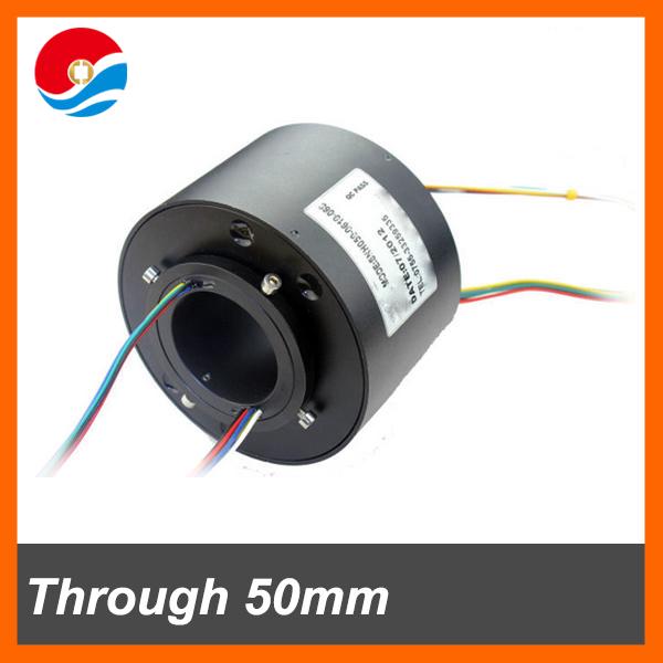 Electrical rotate joint 2 circuits/wires 10A and 2 signal current through bore 50mm(2'') slip ring