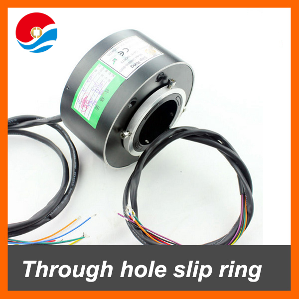 Rotary connector joint 2A with 6 circuits/signal contact of through hole slip ring