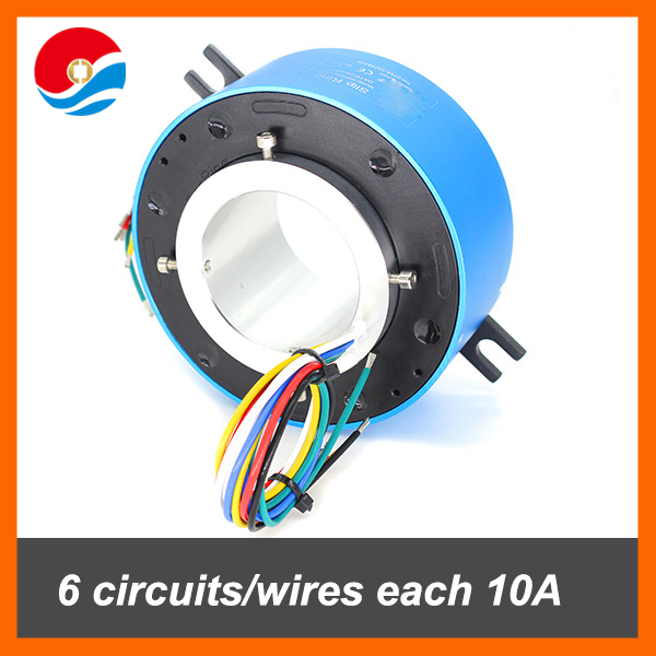 Through hole slip ring/slipring 2 wires each 10A with bore size 60mm