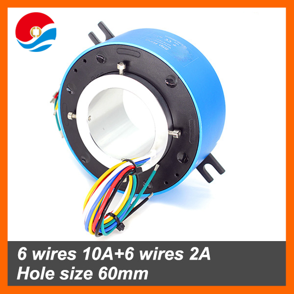 bore size 60mm with 6 wires 10A+6 wires 2A of through bore slip ring/Rotary joint